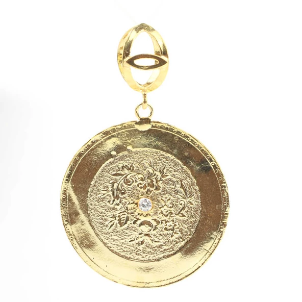 925 Ayar Gümüş Çiçekler Madalyon Kolye Ucu - Resim 5