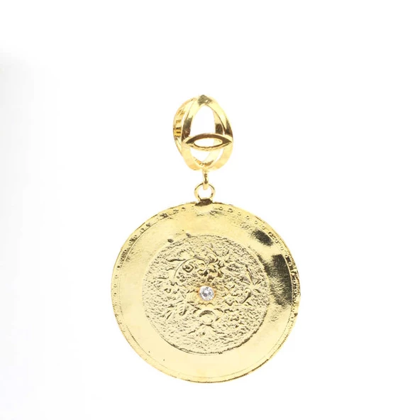 925 Ayar Gümüş Çiçekler Madalyon Kolye Ucu - Resim 4