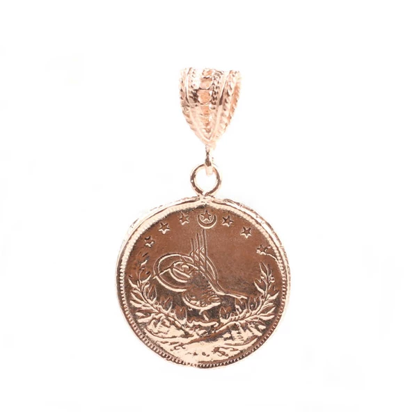 925 Ayar Gümüş Sultan Aziz Motifli Madalyon Kolye Ucu - Resim 3