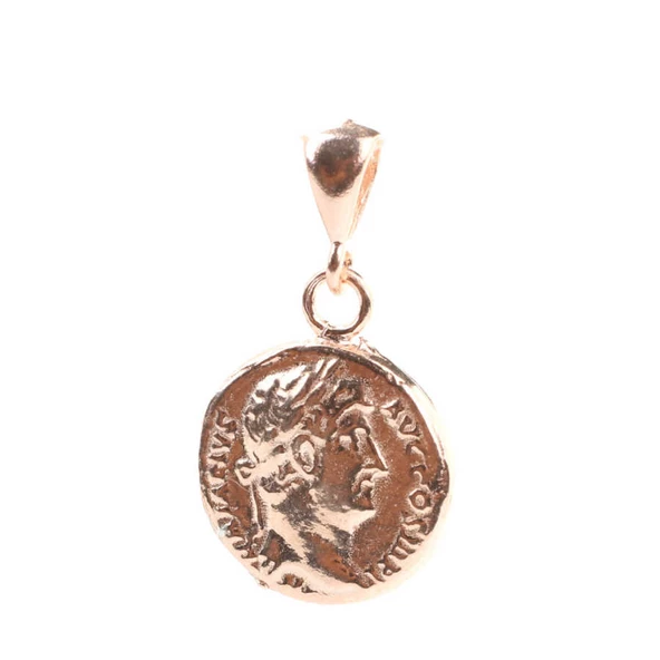 925 Ayar Gümüş Sezar Kafası Madalyon Kolye Ucu - Resim 2