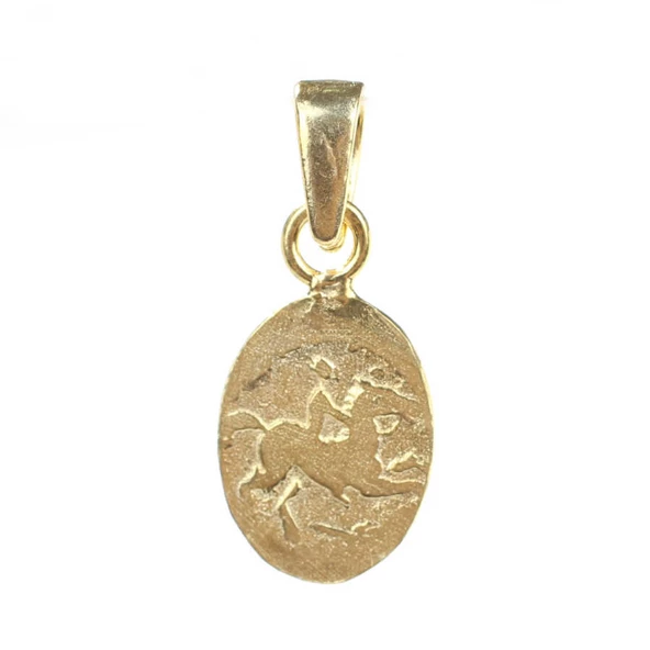 925 Ayar Gümüş Sezar Desenli Madalyon Kolye Ucu - Resim 5