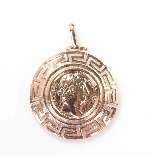 925 Ayar Gümüş Grekli Sezar Figürlü Madalyon Kolye Ucu ürün görseli