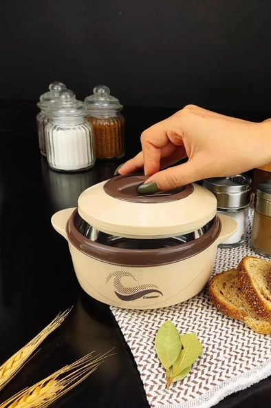 Digithome Paslanmaz Çelik Hazneli Yemek Termosu 500 Ml Kahverengi - CKR3148 C320.025 - 3