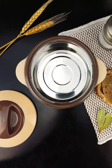 Digithome Paslanmaz Çelik Hazneli Yemek Termosu 500 Ml Kahverengi - CKR3148 C320.025 - 2