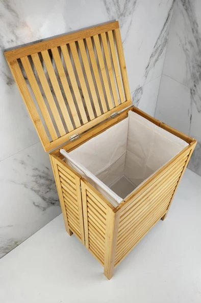 Digithome Bambu Çamaşır Kirli Sepeti Banyo Düzenleyici – B9123 C1-1-100 - 5