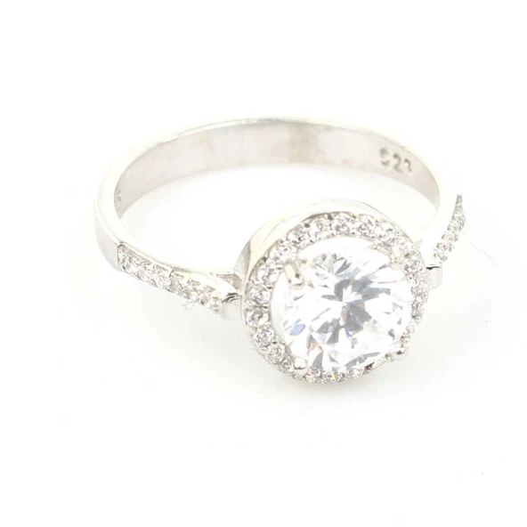 925 Ayar Gümüş 1,7 Carat Tektaş Yüzük - Resim 5
