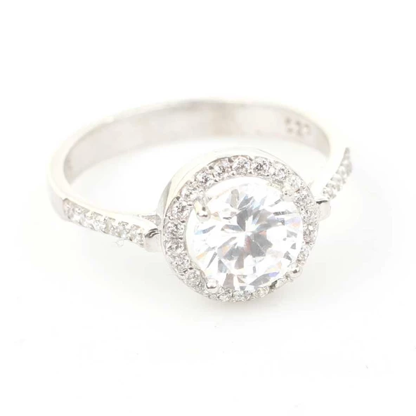 925 Ayar Gümüş 1,7 Carat Tektaş Yüzük - Resim 6