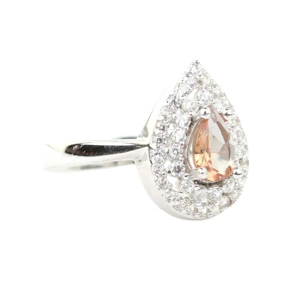 925 Ayar Gümüş Damla Zultanit Taşlı Anturaj Yüzük - Resim 3