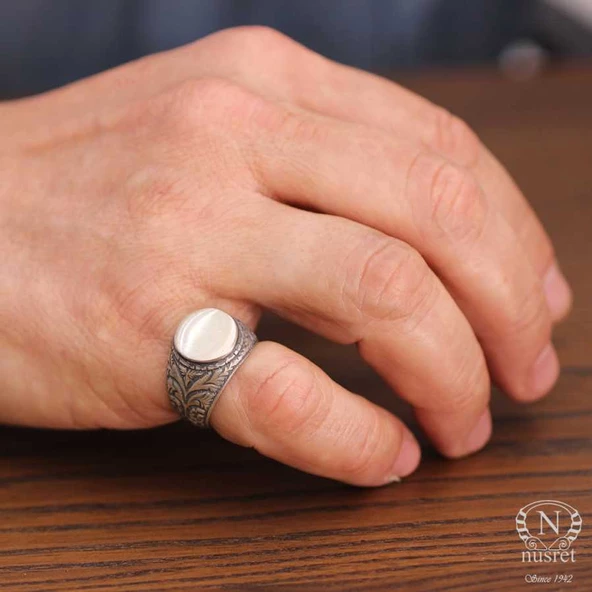 925 Ayar Gümüş Mat Şövalye Yüzük ürün görseli 1