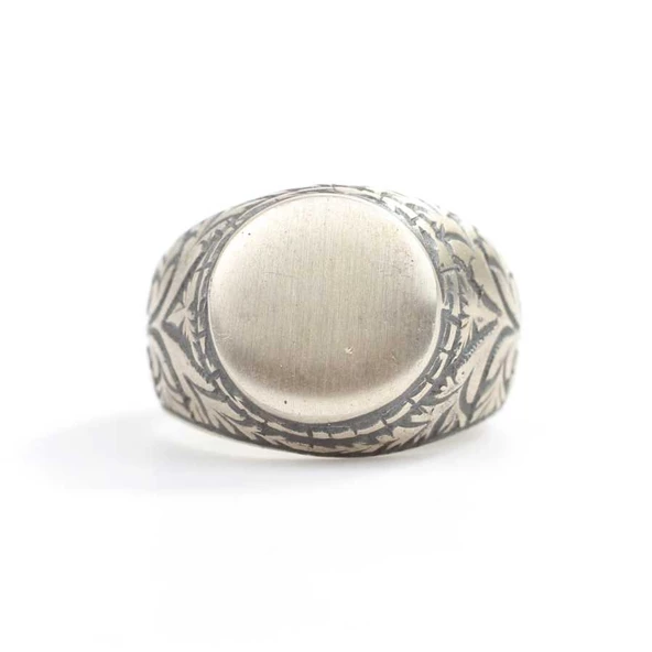 925 Ayar Gümüş Mat Şövalye Yüzük - Resim 5