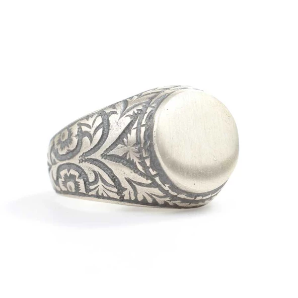 925 Ayar Gümüş Mat Şövalye Yüzük - Resim 3