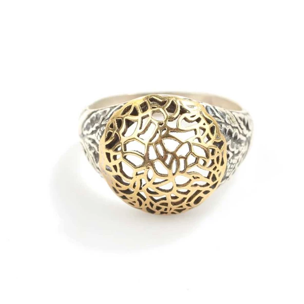 925 Ayar Gümüş Kubbe Filigran Desenli Yüzük - Resim 5