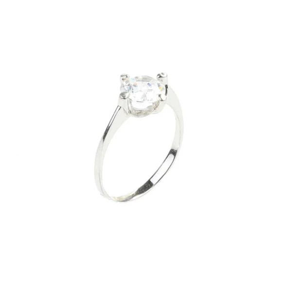 925 Ayar Gümüş Tektaş 1,16 crt Görünümlü Yüzük - Resim 6