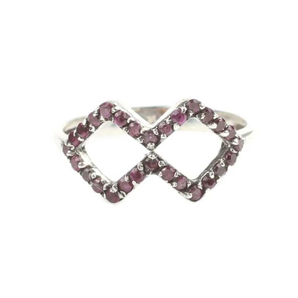 925 Ayar Gümüş Çift Dörtgen Tasarım Yüzük - Resim 2