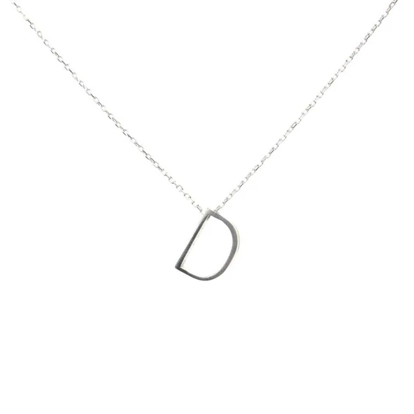 925 Ayar Gümüş 3 Boyutlu D Harfi Kolye ürün görseli