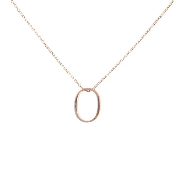 925 Ayar Gümüş 3 Boyutlu O Harfi Kolye - Resim 2