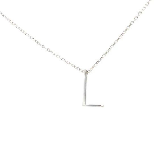 925 Ayar Gümüş 3 Boyutlu L Harfi Kolye ürün görseli