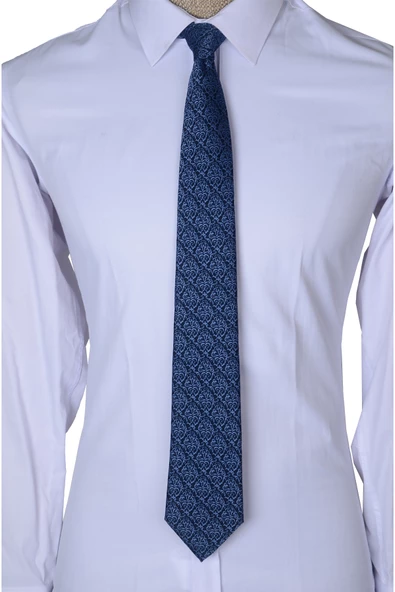 Cengiz İnler Kare Desenli Mendilli Mikrofiber Erkek Kravat - 4