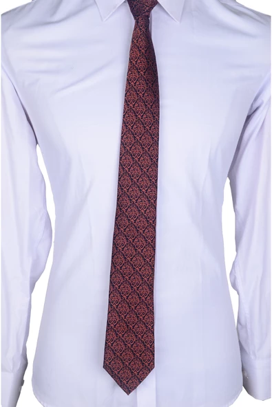 Cengiz İnler Kare Desenli Mendilli Mikrofiber Erkek Kravat - 7