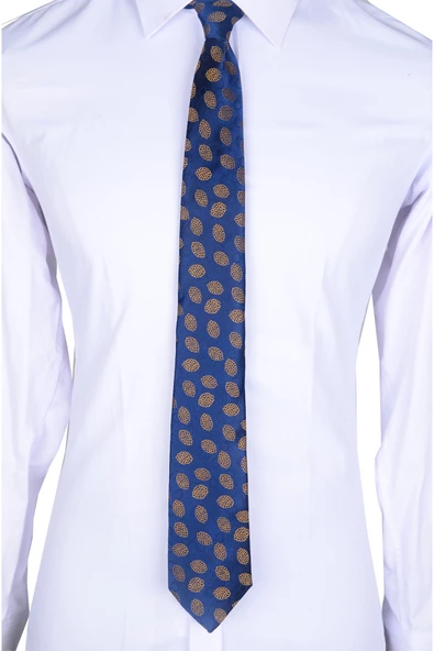 Cengiz İnler Yaprak Desen Mendilli Mikrofiber Erkek Kravat - 4