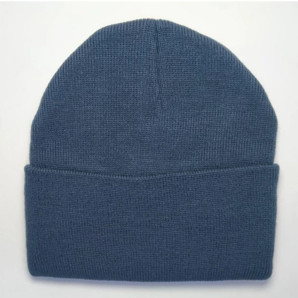 Katlamalı Renkli Bere Basic Düzrenk Bere LACİVERT Battal Standart