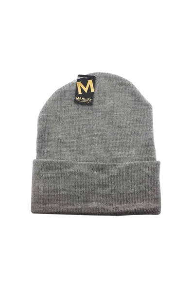 Katlamalı Renkli Bere Basic Düzrenk Bere Gri Battal Standart