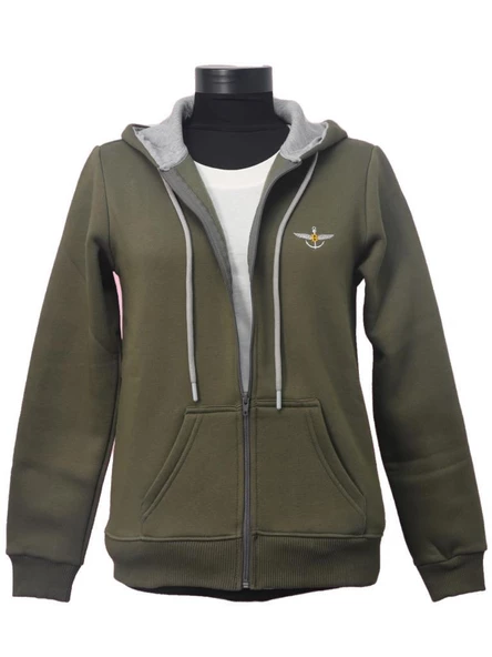 Backpacker Kadın Sweatshirt Kapüşonlu Fermuarlı Haki - 9