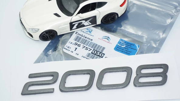 DK Tuning Peugeot Yeni 2008 Ön Kaput 3M 3D Gri ABS Yazı Logo - 5