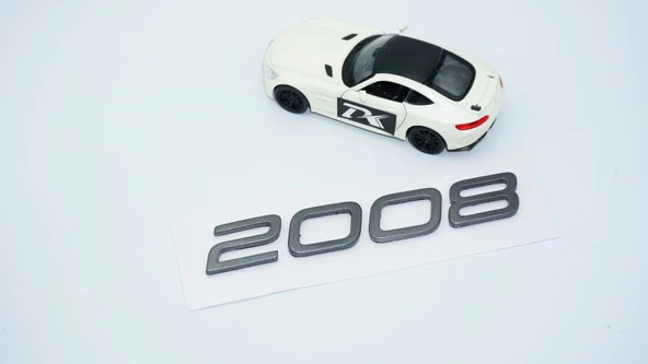 DK Tuning Peugeot Yeni 2008 Ön Kaput 3M 3D Gri ABS Yazı Logo - 6