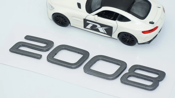 DK Tuning Peugeot Yeni 2008 Ön Kaput 3M 3D Gri ABS Yazı Logo - 2