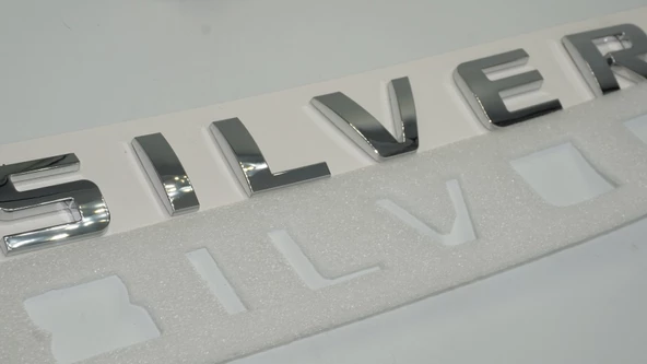DK Tuning Silverado Bagaj Gümüş Yazı Logo Chevrolet İle Uyumlu - 5