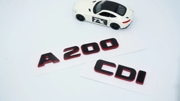DK Tuning A 200 CDi Bagaj Kırmızı Siyah ABS Yazı Logo Benz İle Uyumlu - 3