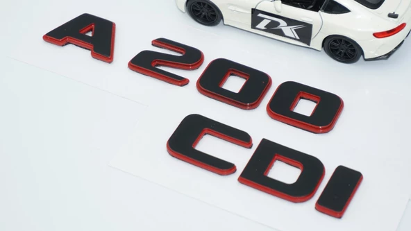 DK Tuning A 200 CDi Bagaj Kırmızı Siyah ABS Yazı Logo Benz İle Uyumlu - 4