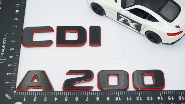 DK Tuning A 200 CDi Bagaj Kırmızı Siyah ABS Yazı Logo Benz İle Uyumlu - 2