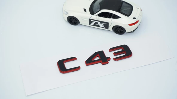 DK Tuning C 43 Bagaj Kırmızı Siyah ABS Yazı Logo Benz İle Uyumlu - 3
