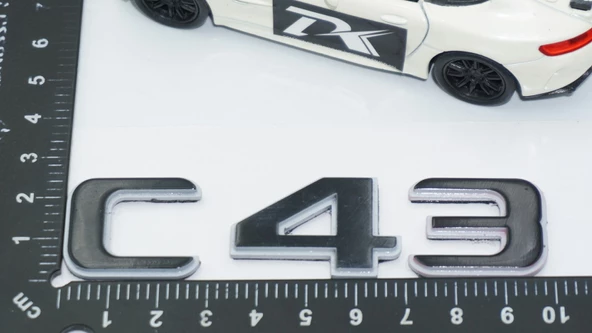DK Tuning C 43 Bagaj Gri Siyah ABS Yazı Logo Benz İle Uyumlu - 2