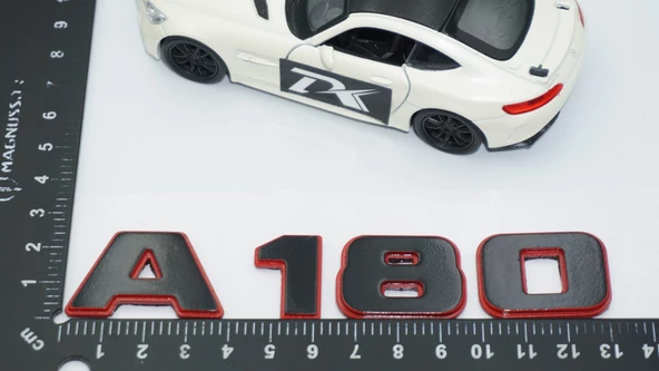 DK Tuning A 180 Bagaj Kırmızı Siyah ABS Yazı Logo Benz İle Uyumlu - 2