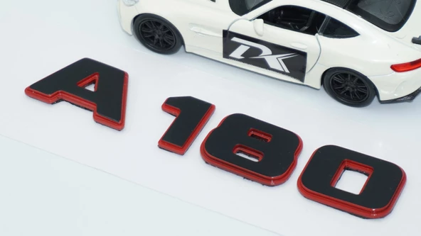 DK Tuning A 180 Bagaj Kırmızı Siyah ABS Yazı Logo Benz İle Uyumlu - 4