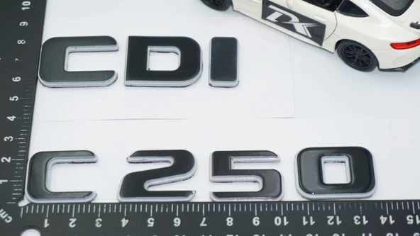 DK Tuning C 250 CDi Bagaj Gri Siyah ABS Yazı Logo Benz İle Uyumlu - 2