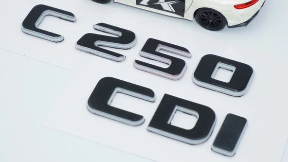 DK Tuning C 250 CDi Bagaj Gri Siyah ABS Yazı Logo Benz İle Uyumlu - 4