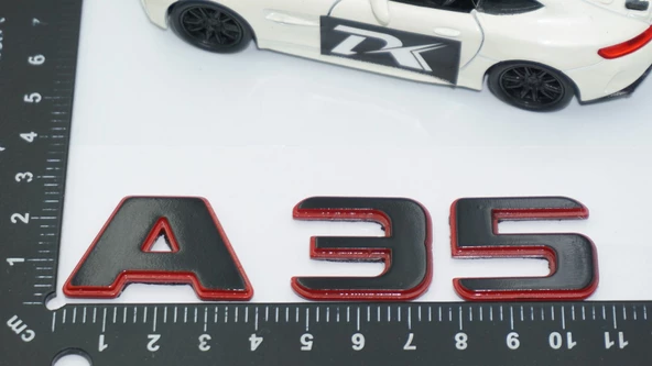 DK Tuning A 35 Bagaj Kırmızı Siyah ABS Yazı Logo Benz İle Uyumlu - 2