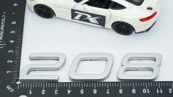 DK Tuning Peugeot 208 Ön Kaput 2022+ Gri ABS Logo Amblem - Resim 2