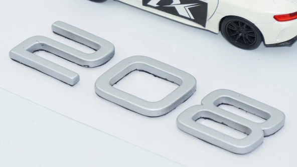 DK Tuning Peugeot 208 Ön Kaput 2022+ Gri ABS Logo Amblem - Resim 4