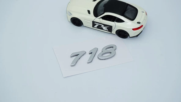 DK Tuning Porsche 718 Bagaj 3M 3D Gri ABS Yazı Logo Amblem - 3