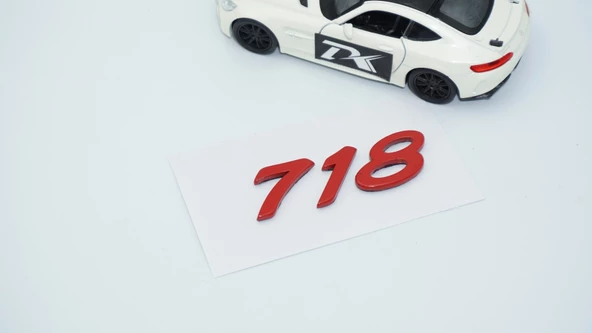 DK Tuning Porsche 718 Bagaj 3M 3D Kırmızı ABS Yazı Logo Amblem - 3