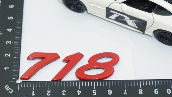 DK Tuning Porsche 718 Bagaj 3M 3D Kırmızı ABS Yazı Logo Amblem - 2