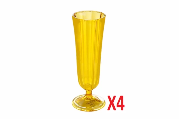 Porland Sarı Flüt Şampanya Bardağı 130cc 4lü 04FIA001717