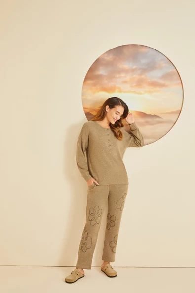 Poleren 7735 Kadın Kışlık Pijama Takım