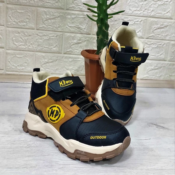 M.P One 3139 Taba-Siyah Fuspetli, Cırtlı İçi Polar Erkek Çocuk Bot - 6