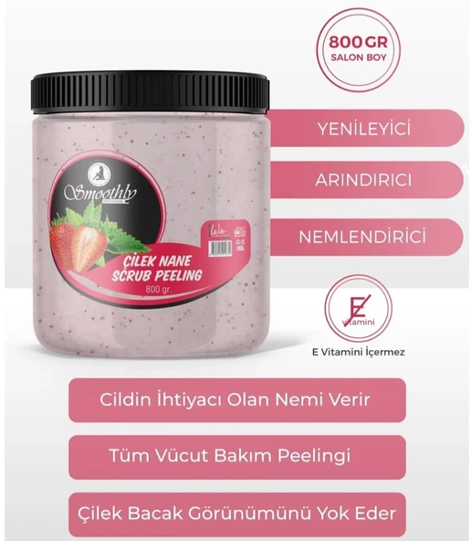 El Ayak Vücud Peelingi Çilek Nane Aromalı 800ml - 3